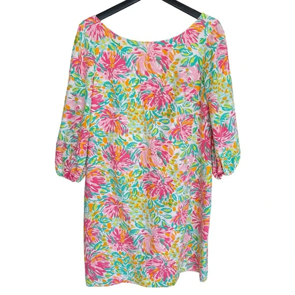 Lilly Pulitzer Little Lilet Cindy Floral Dress Silk Cotton Pink Green 8 Preppy - Picture 1 of 10